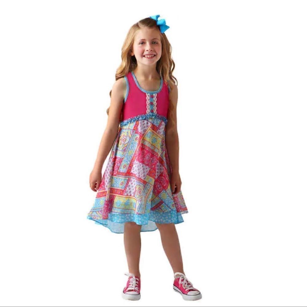 #16 Jona Michelle 'Sundress, Pink Blue Flowers 4T 3T